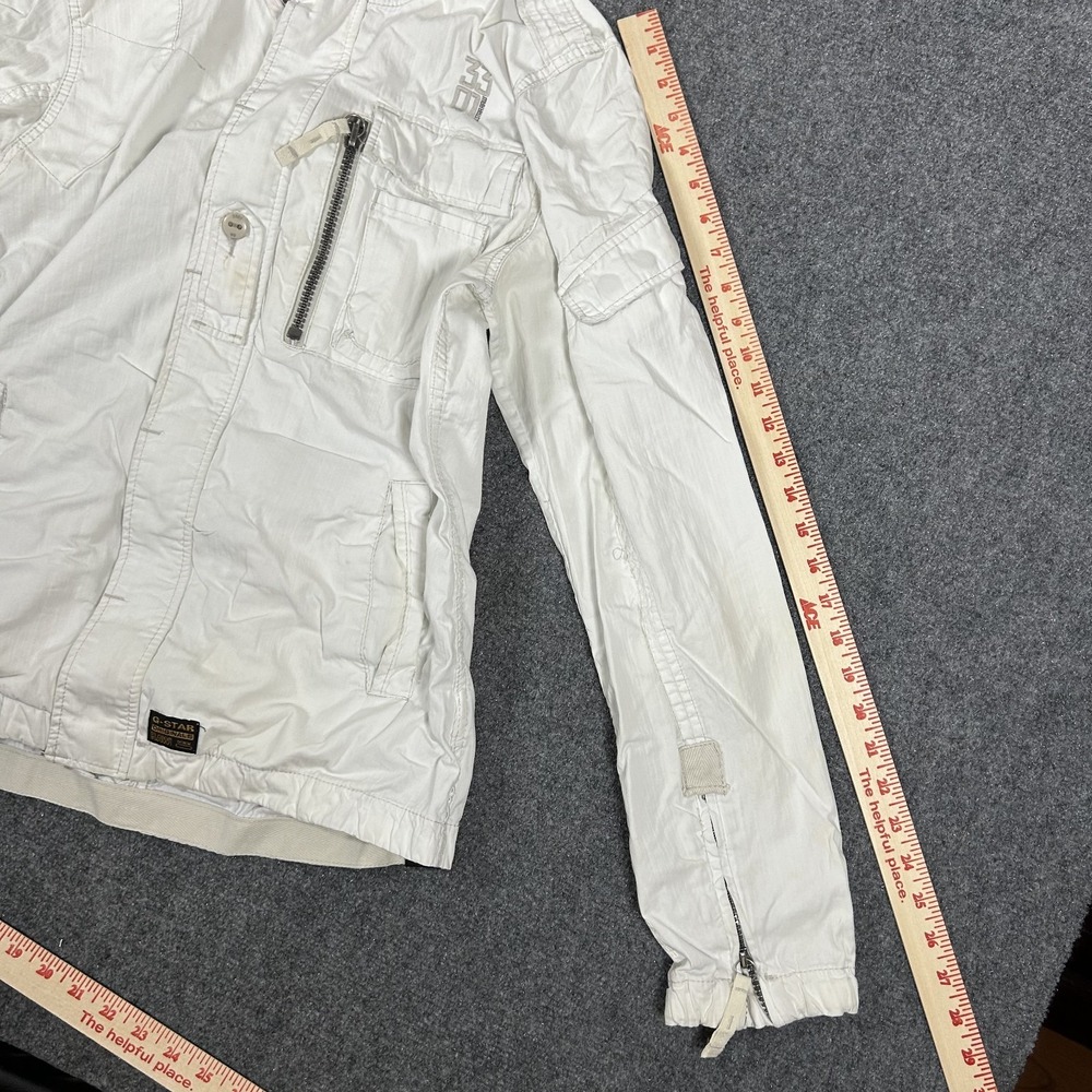 G-Star RAW Hooded Utility Biker Jacket - Off-White/Cream Women's Large #2610 - Picture 9 of 10